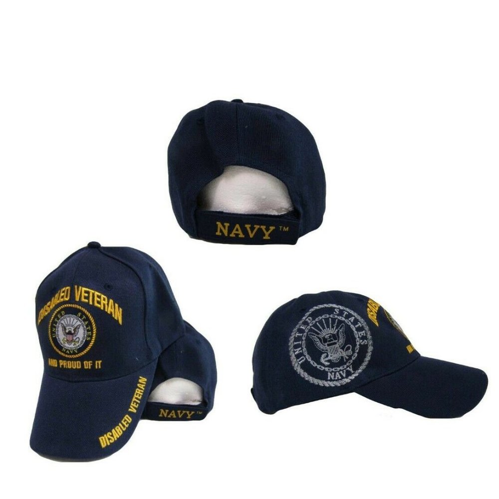 US Navy Disabled Veteran Hat Emblem Crest Shadow B